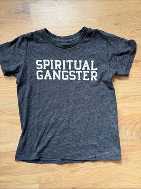 Spiritual Gangster Kids Soft Charcoal Gray Logo Tee sz 6 years